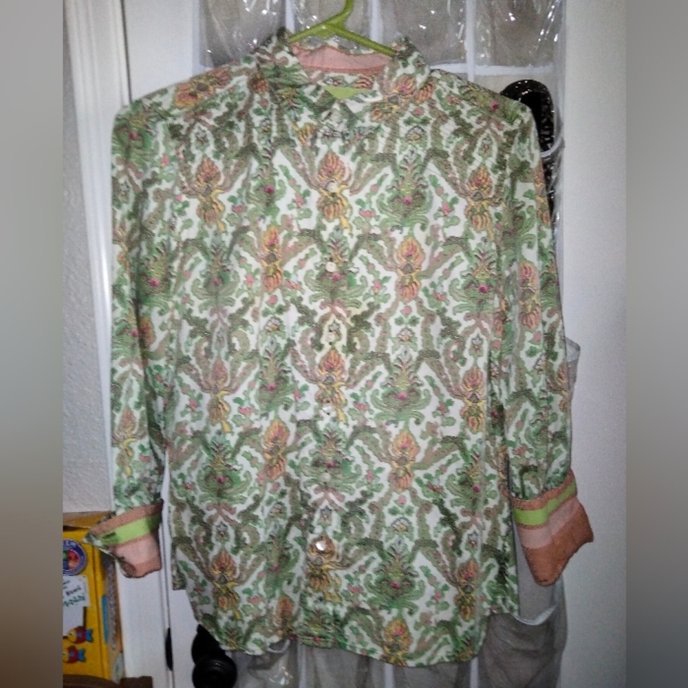 Robert Graham women's cotton button-up shirt size 12
